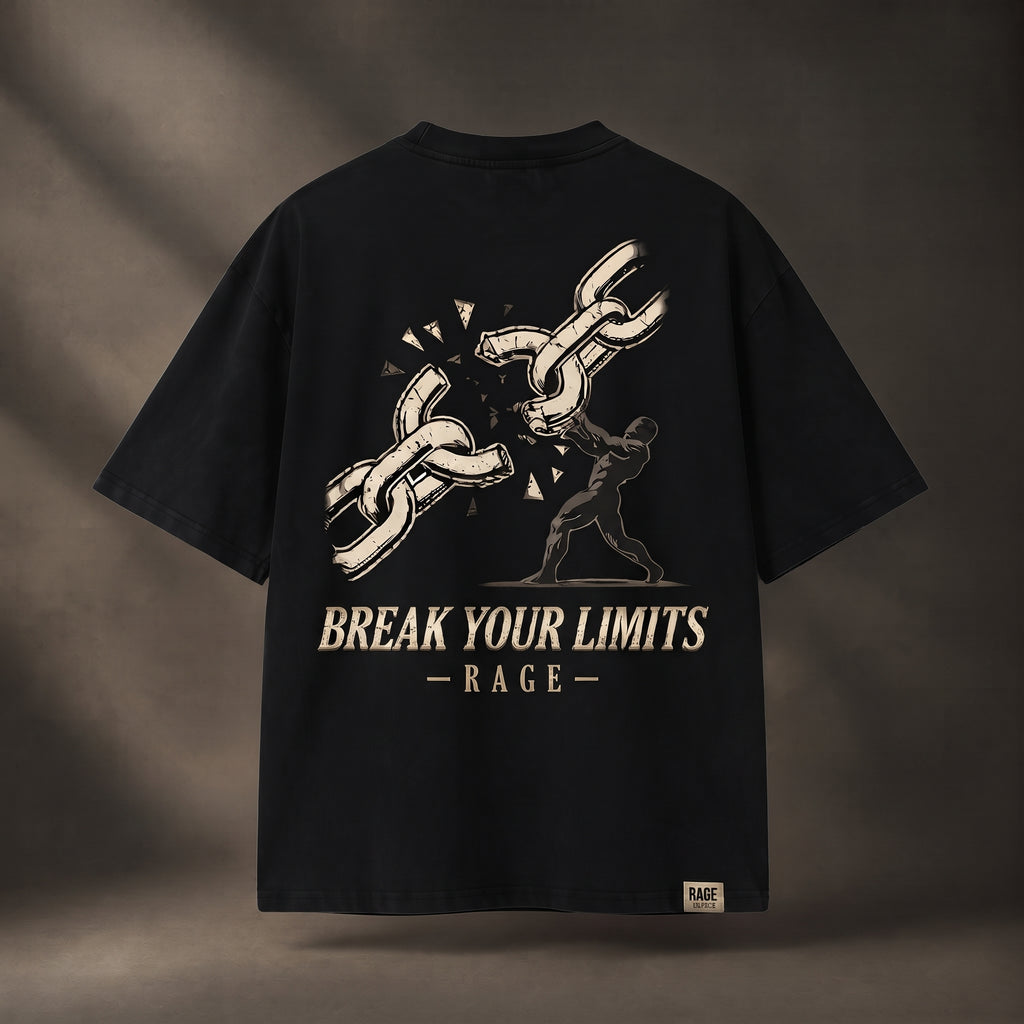 RAGE "Break Your Limits" Siyah Oversize Tişört